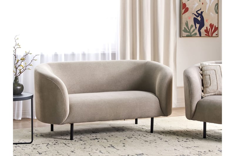 Tuka 2-sits Soffa i Tyg med Metallben - Beige|Grå|Svart - Möbler - Vardagsrum - Soffor - 2-sits soffor
