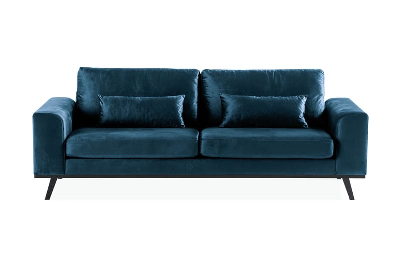 TULSA 3-sits Soffa Sammet Blå - 3-sits soffor - Sammetssoffor