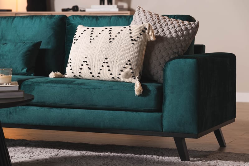 TULSA 3-sits Soffa Sammet Grön -   - 3-sits soffor - Sammetssoffor