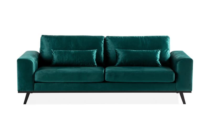 TULSA 3-sits Soffa Sammet Grön -   - 3-sits soffor - Sammetssoffor