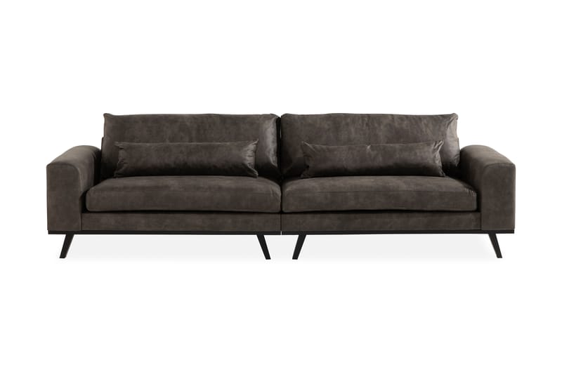 TULSA 4-sits Soffa Konstläder Mörkgrå - 4-sits soffor - Skinnsoffor