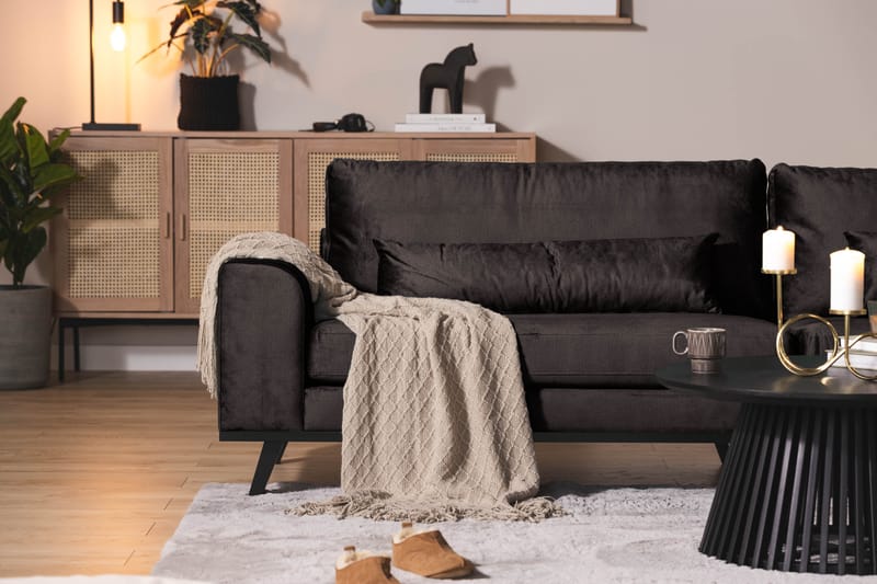 TULSA 4-sits Soffa Sammet Grå - 4-sits soffor - Sammetssoffor
