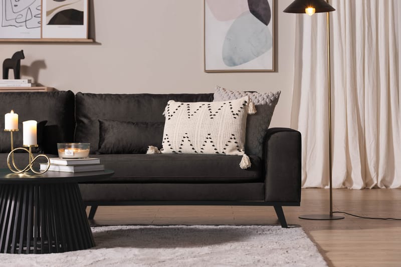 TULSA 4-sits Soffa Sammet Grå - 4-sits soffor - Sammetssoffor