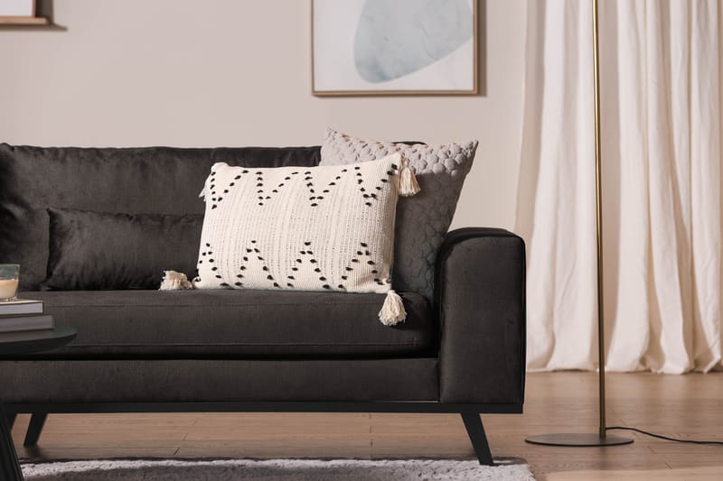 TULSA 4-sits Soffa Sammet Grå - 4-sits soffor - Sammetssoffor