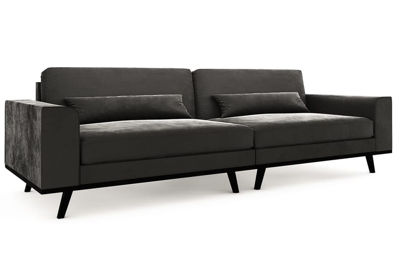 TULSA 4-sits Soffa Sammet Grå - 4-sits soffor - Sammetssoffor