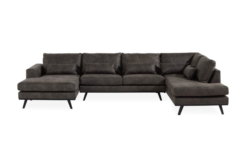 TULSA U-Soffa Konstläder Mörkgrå - Skinnsoffor - U-soffor