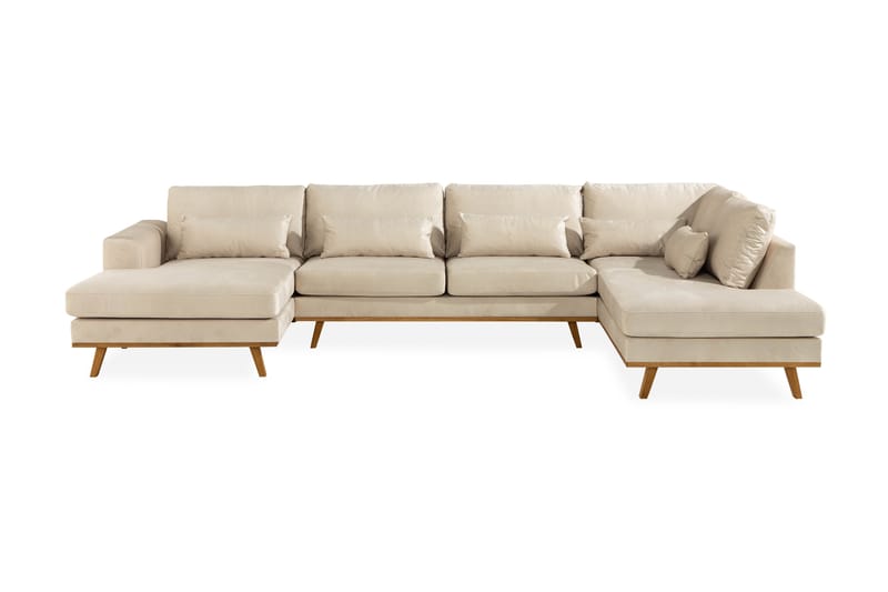 TULSA U-Soffa Sammet Beige - U-soffor - Sammetssoffor