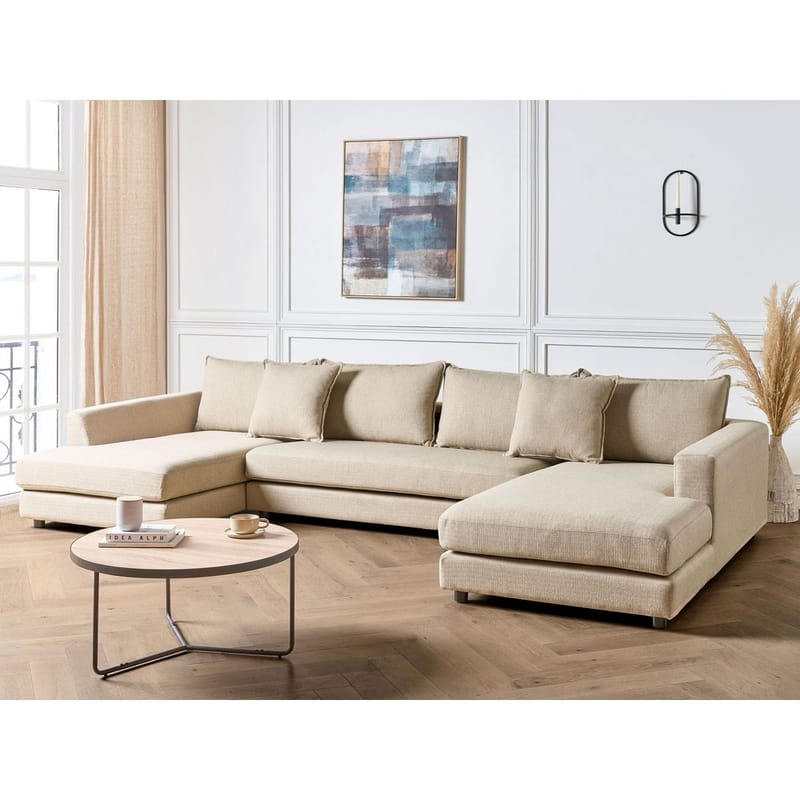 U-formad soffa Lilviken - Beige, svart - Möbler - Vardagsrum - Soffor - Hörnsoffor