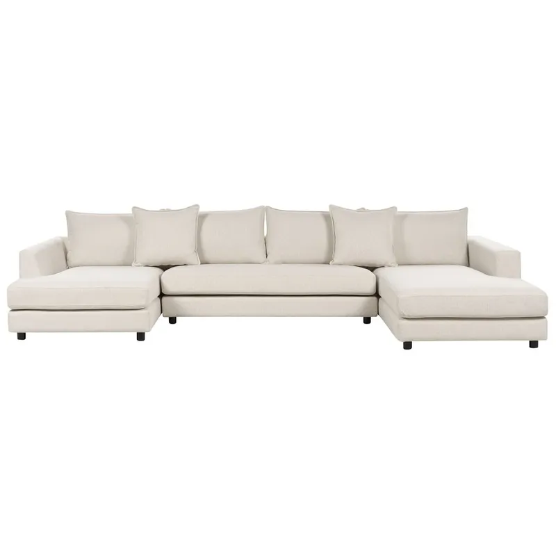 U-formad soffa Lilviken, Ljusbeige, svart