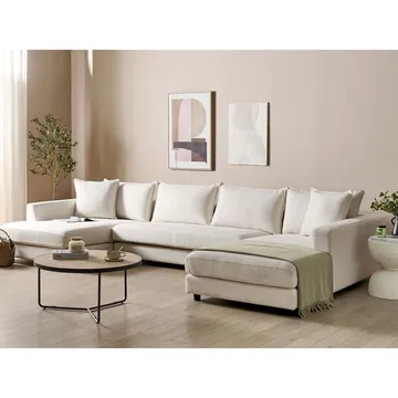U-formad soffa Lilviken - Ljusbeige, svart - Möbler - Vardagsrum - Soffor - U-soffor