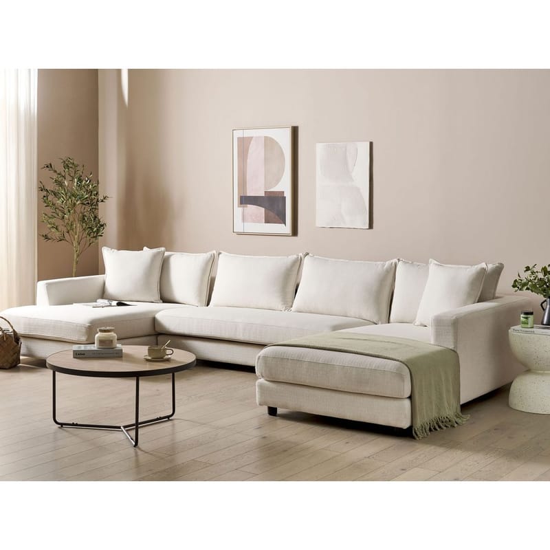 U-formad soffa Lilviken - Ljusbeige, svart - Möbler - Vardagsrum - Soffor - U-soffor