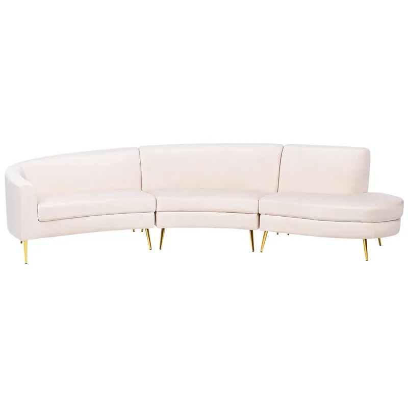 U-formad soffa Moss, Beige, guld
