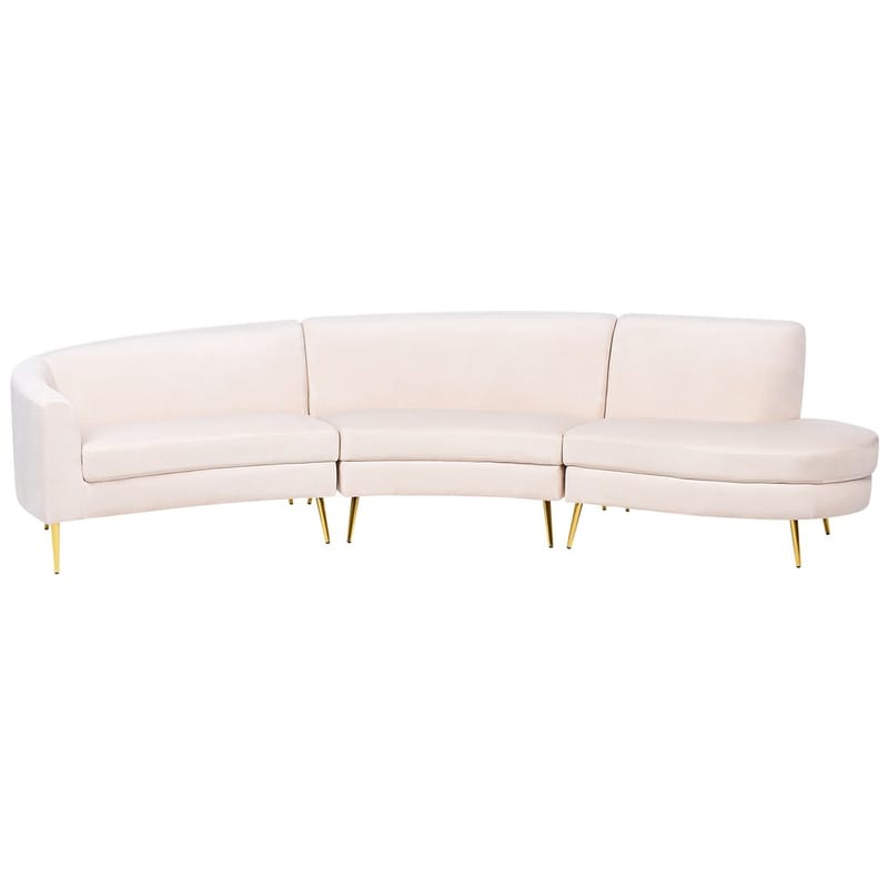 U-formad soffa Moss, Beige, guld