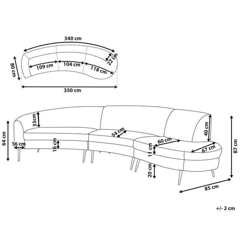 U-formad soffa Moss - Beige, guld - Möbler - Vardagsrum - Soffor - Hörnsoffor