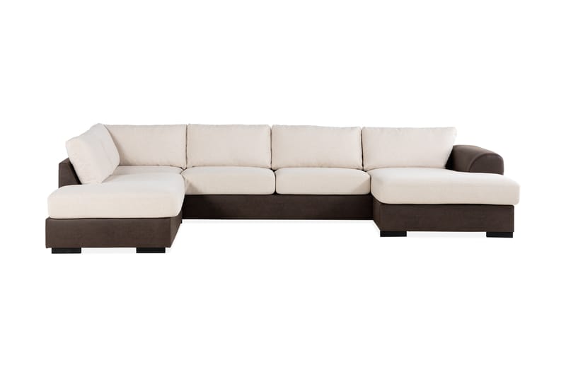 AUSTIN U-Soffa Divan Höger Beige/Brun - U-soffor