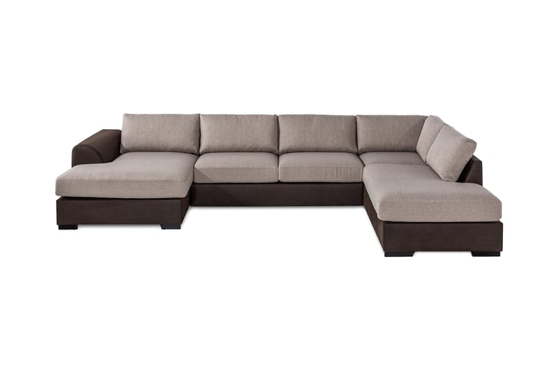 AUSTIN U-Soffa Divan Vänster Brun/Beige - U-soffor