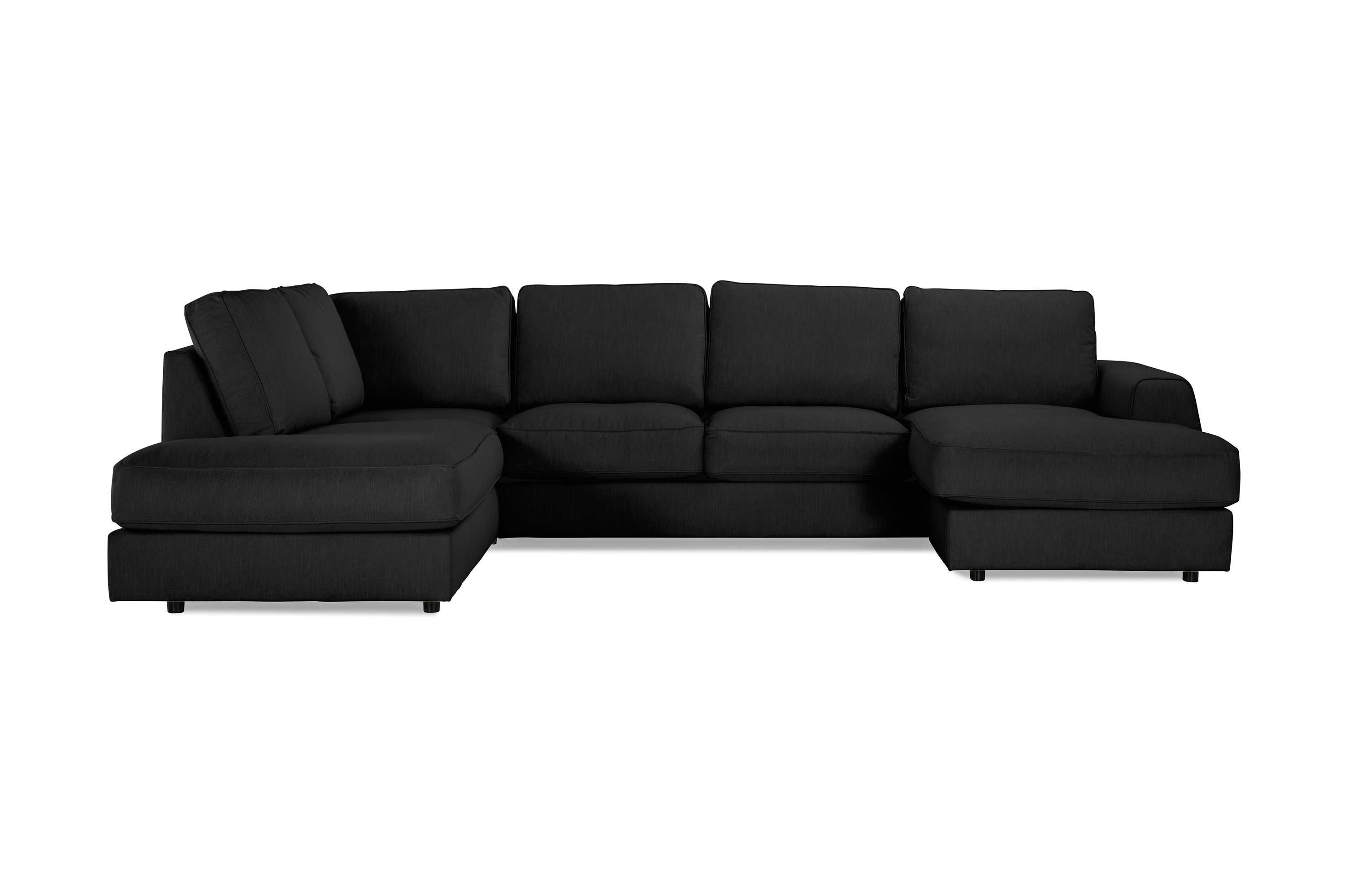 CLARKSVILLE LYX U-soffa med Divan Höger Linnesvart –