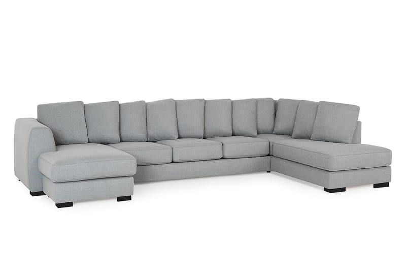 CLARKSVILLE U-soffa Large Divan Vänster Kuvertkuddar Ljusgrå - Möbler - Vardagsrum - Soffor - U-soffor