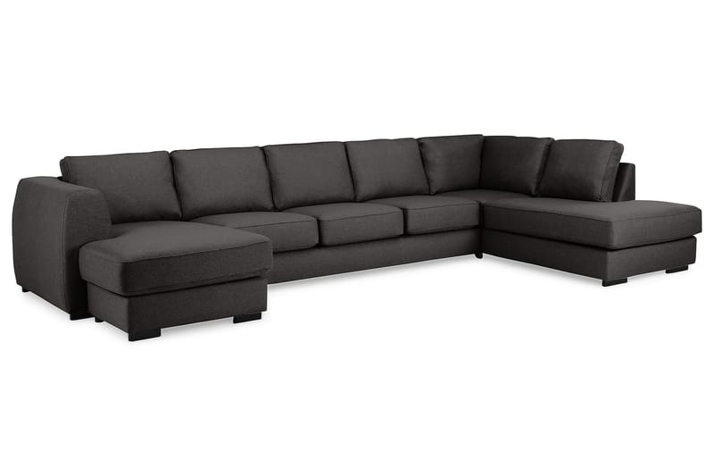 CLARKSVILLE U-soffa Large med Divan Vänster Mörkgrå - U-soffor