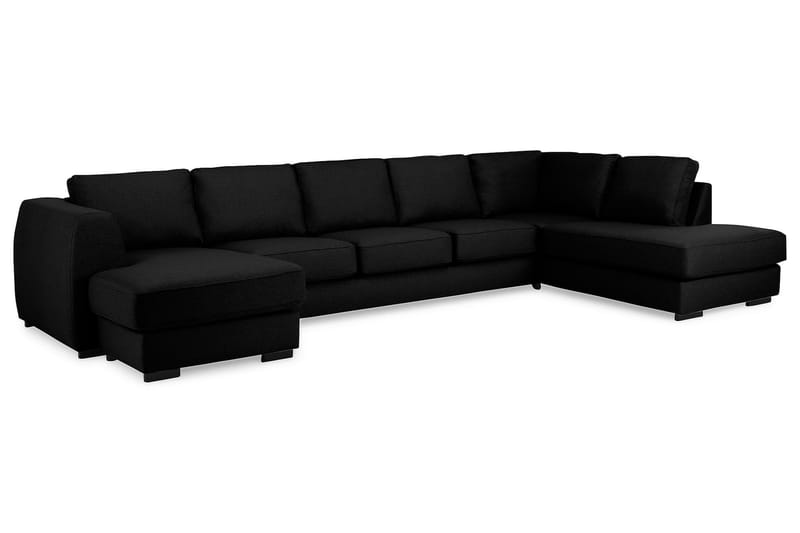 CLARKSVILLE U-soffa Large med Divan Vänster Svart - U-soffor