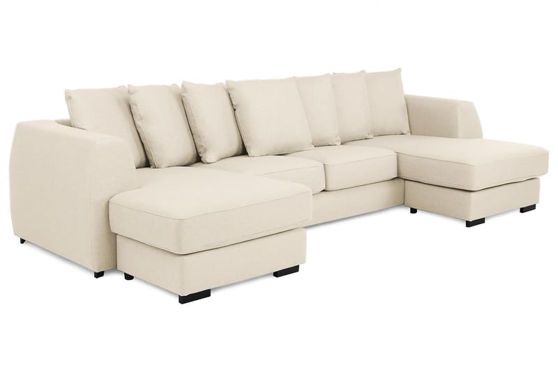 CLARKSVILLE U-soffa med Dubbeldivan Kuvertkuddar Beige - U-soffor