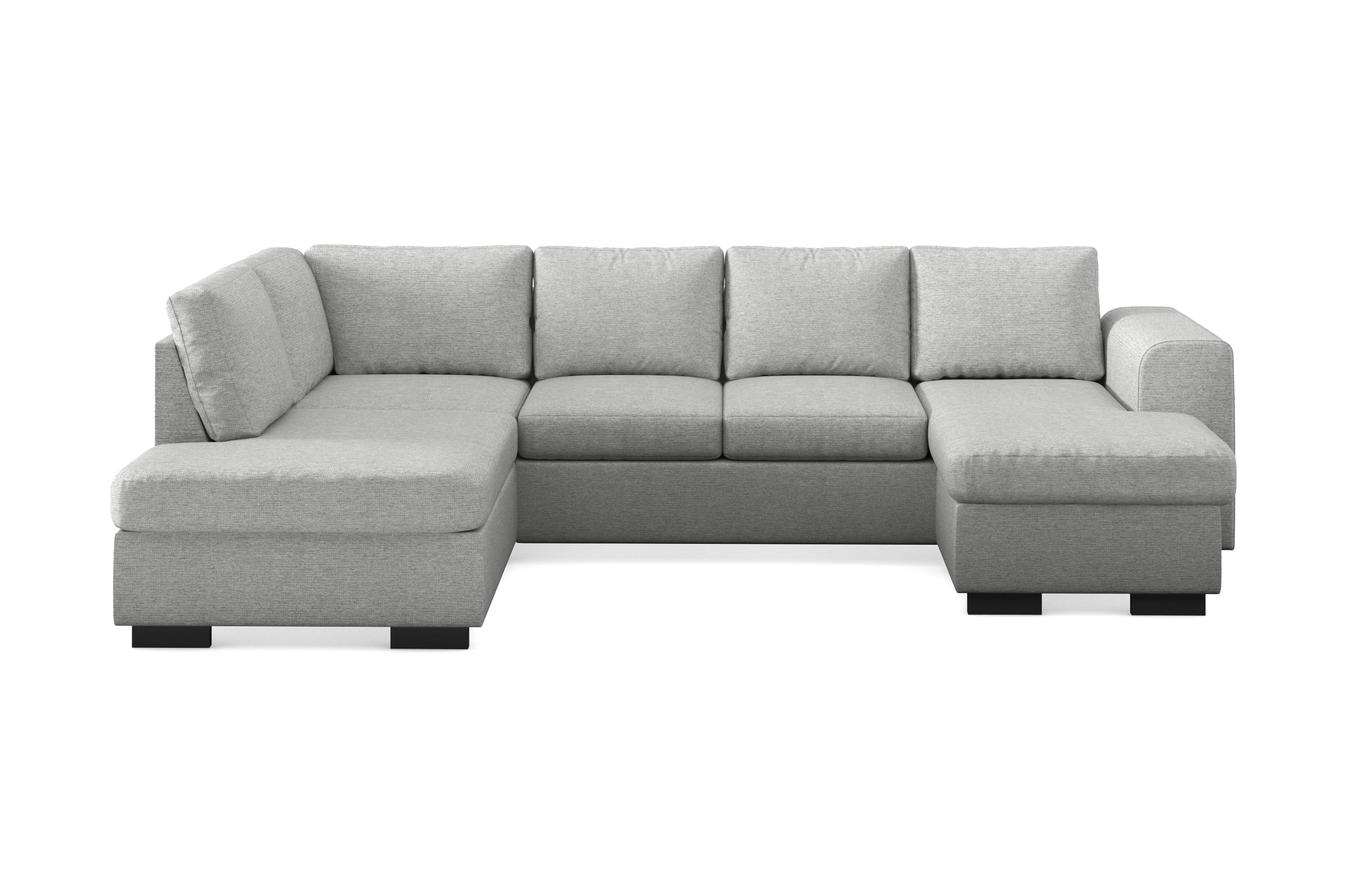 CONNECT U-soffa Large med Divan Vänster Ljusgrå –