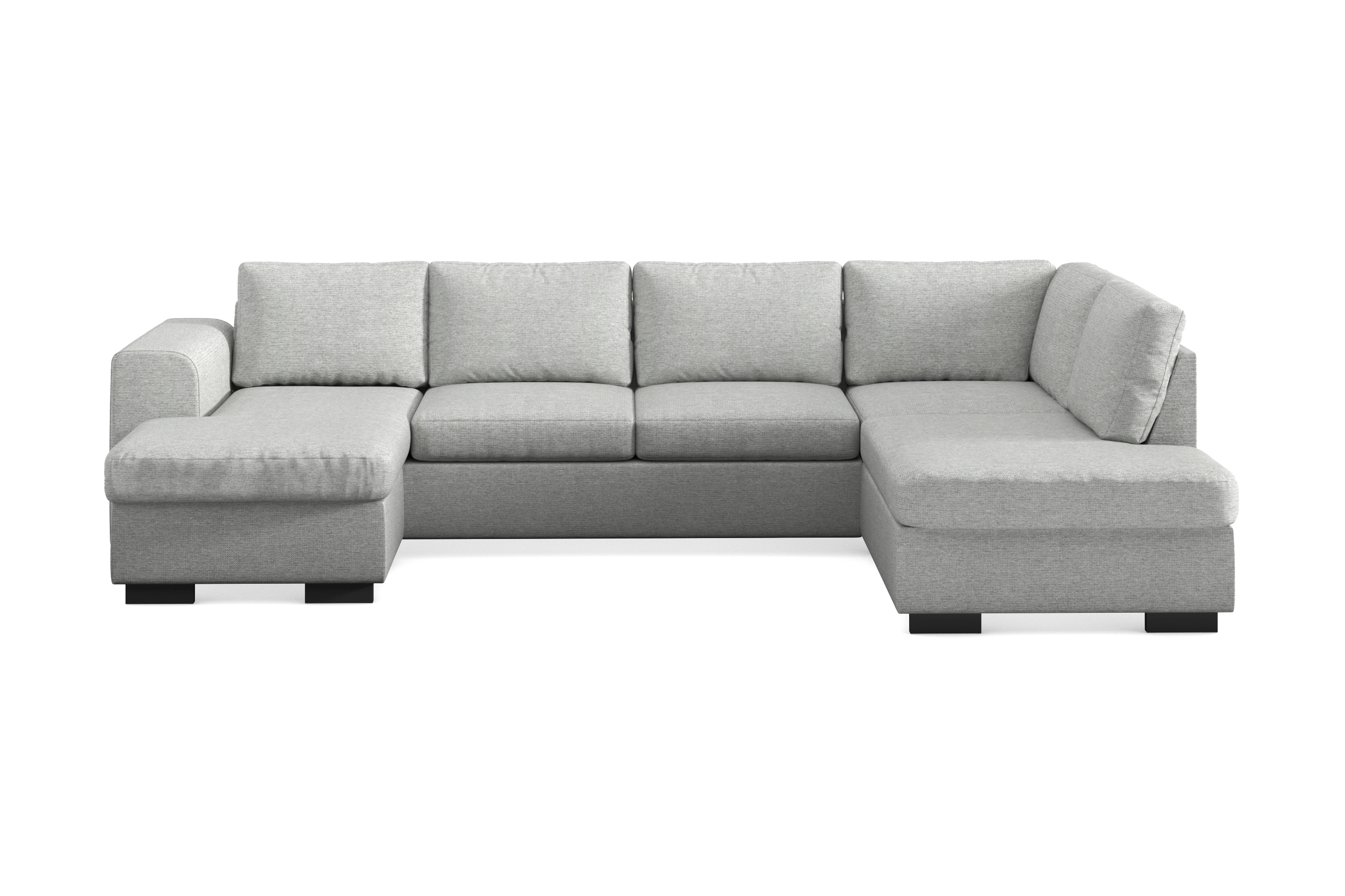 CONNECT U-soffa XL med Divan Höger Ljusgrå –