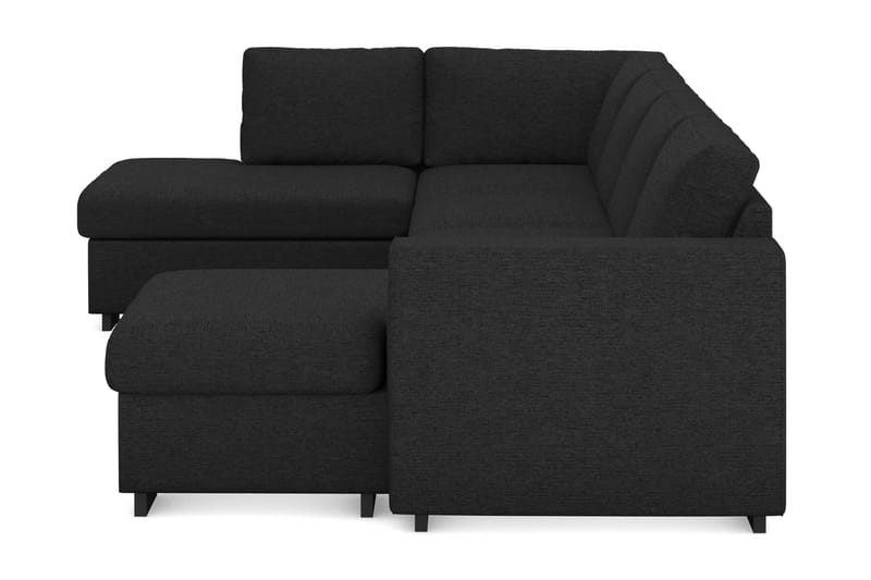 CONNECT U-soffa XL med Divan Vänster Svart - U-soffor