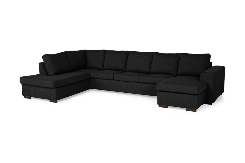 CONNECT U-soffa XXL med Divan Höger Svart - Svart - Möbler - Vardagsrum - Soffor - U-soffor