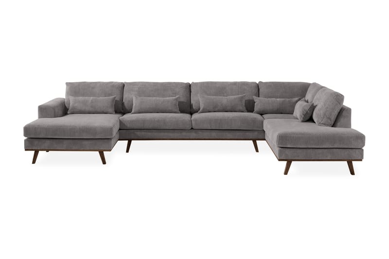 Copenhagen 5-sits Högervänd U-formad Large Soffa med Divan och Schäslong i Manchester - Mörkgrå - Möbler - Vardagsrum - Soffor - U-soffor