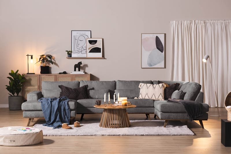 Copenhagen 5-sits Högervänd U-formad Large Soffa med Divan och Schäslong i Manchester - Mörkgrå - Möbler - Vardagsrum - Soffor - U-soffor