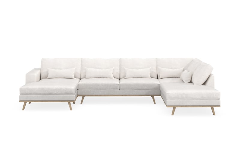 Copenhagen 5-sits Högervänd U-formad Soffa med Divan och Schäslong i Bouclé - Vit - Möbler - Vardagsrum - Soffor - U-soffor