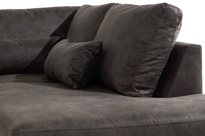 Copenhagen 5-sits Högervänd U-formad Soffa med Divan och Schäslong i Konstläder - Mörkgrå - Möbler - Vardagsrum - Soffor - U-soffor