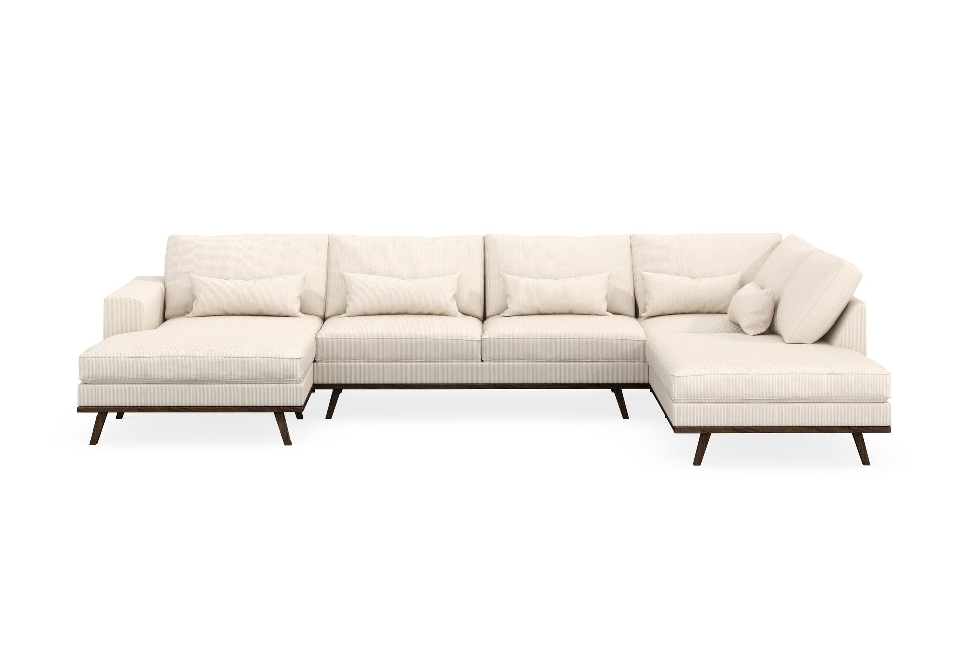 copenhagen 5-sits högervänd u-formad soffa med divan och schäslong i manchester - beige