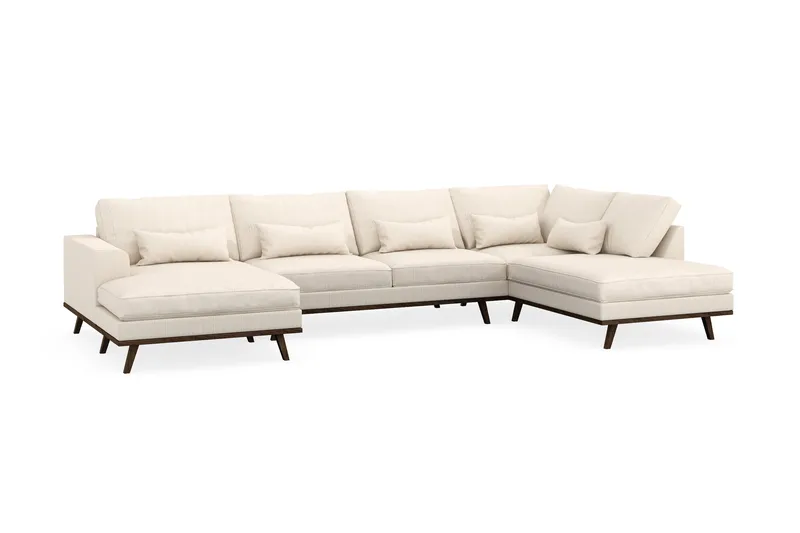 Copenhagen 5-sits Högervänd U-formad Soffa med Divan och Schäslong i Manchester - Beige - Möbler - Vardagsrum - Soffor - U-soffor