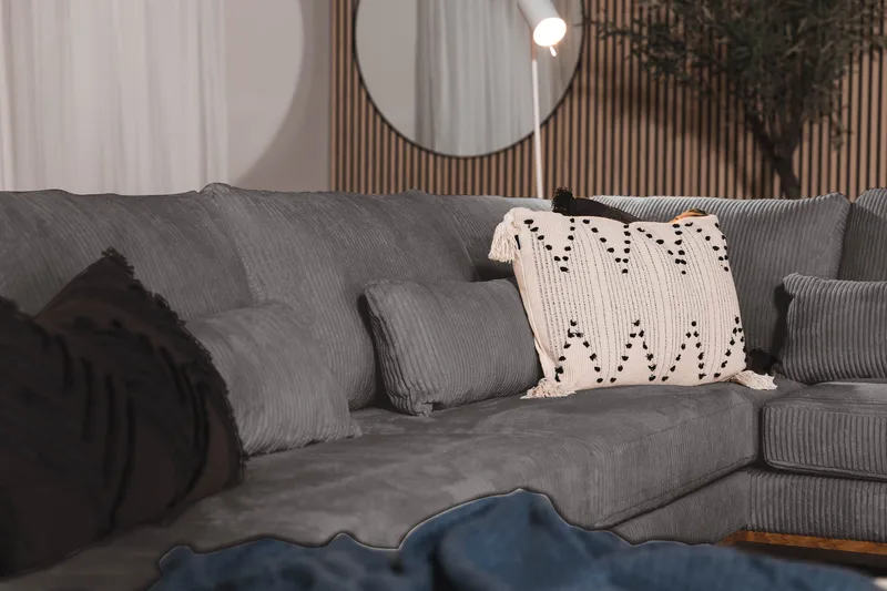 Copenhagen 5-sits Högervänd U-formad Soffa med Divan och Schäslong i Manchester - Mörkgrå - Möbler - Vardagsrum - Soffor - U-soffor