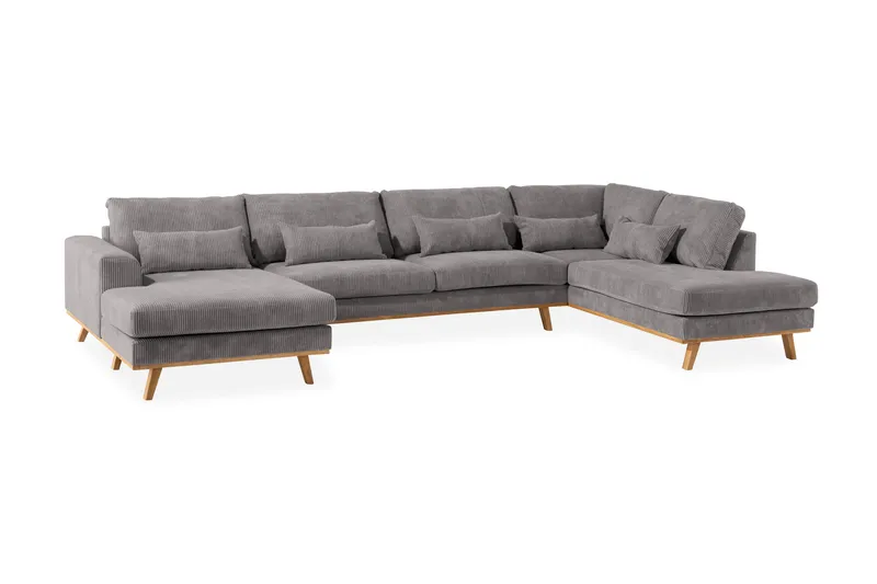 Copenhagen 5-sits Högervänd U-formad Soffa med Divan och Schäslong i Manchester - Mörkgrå - Möbler - Vardagsrum - Soffor - U-soffor