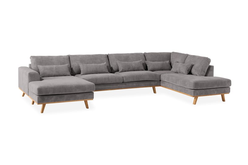 Copenhagen 5-sits Högervänd U-formad Soffa med Divan och Schäslong i Manchester - Mörkgrå - Möbler - Vardagsrum - Soffor - U-soffor