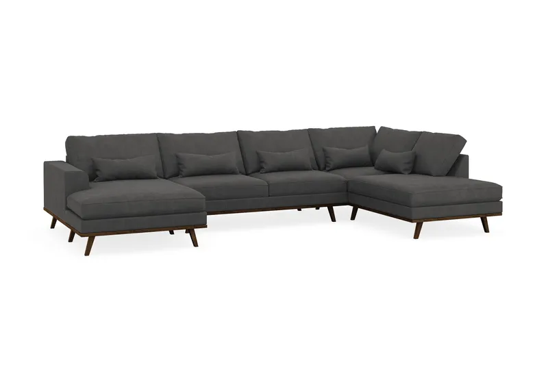Copenhagen 5-sits Högervänd U-formad Soffa med Divan och Schäslong i Manchester - Mörkgrå - Möbler - Vardagsrum - Soffor - U-soffor