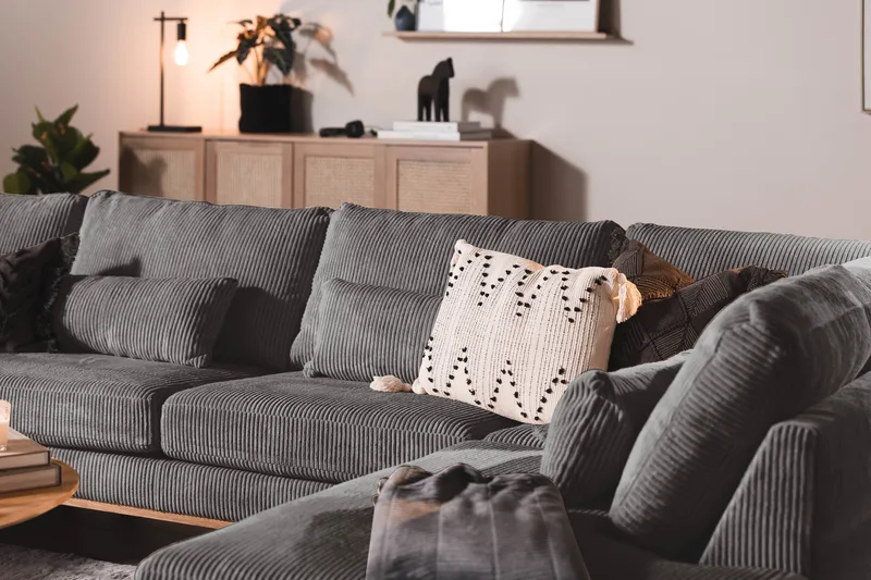 Copenhagen 5-sits Högervänd U-formad Soffa med Divan och Schäslong i Manchester - Mörkgrå - Möbler - Vardagsrum - Soffor - U-soffor