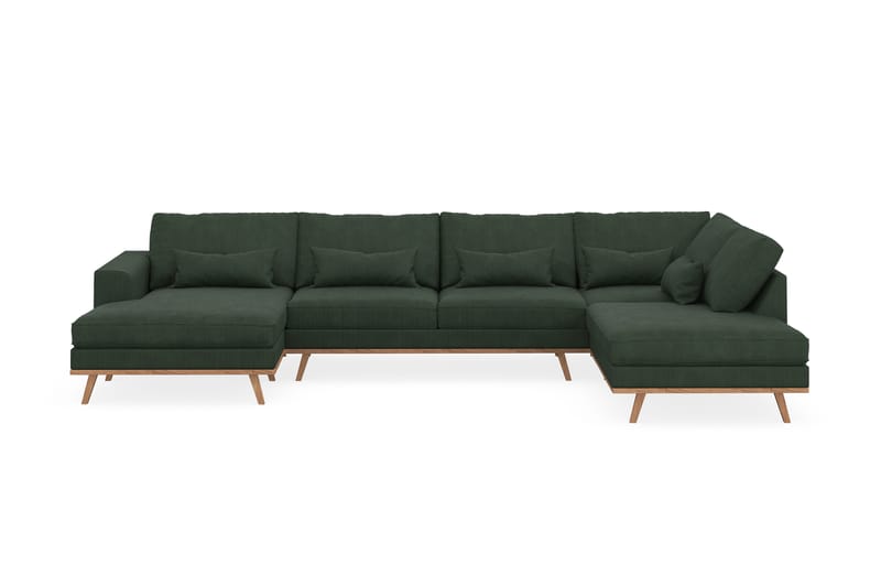 Copenhagen 5-sits Högervänd U-formad Soffa med Divan och Schäslong i Manchester - Mörkgrön - Möbler - Vardagsrum - Soffor - U-soffor