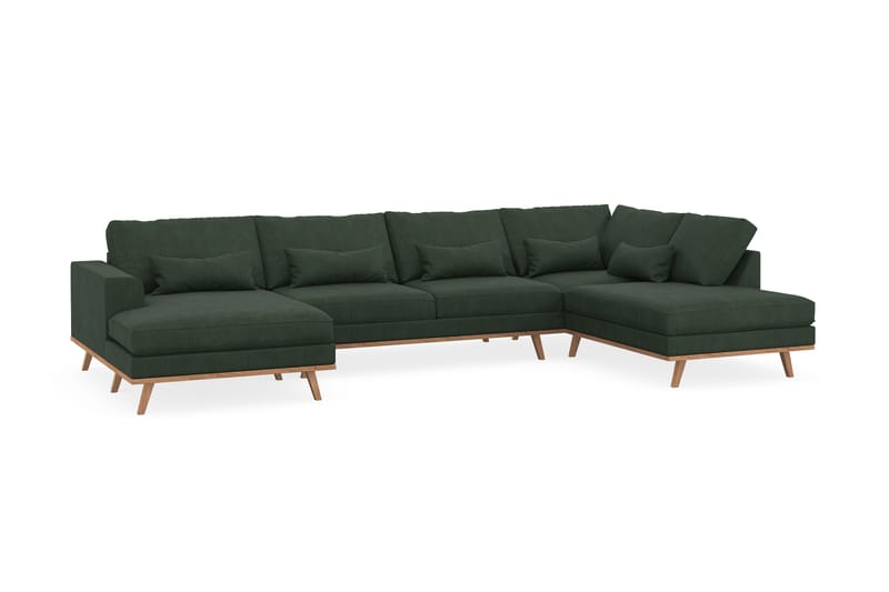 Copenhagen 5-sits Högervänd U-formad Soffa med Divan och Schäslong i Manchester - Mörkgrön - Möbler - Vardagsrum - Soffor - U-soffor