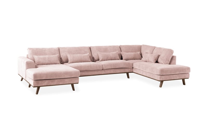 Copenhagen 5-sits Högervänd U-formad Soffa med Divan och Schäslong i Manchester - Rosa - Möbler - Vardagsrum - Soffor - U-soffor