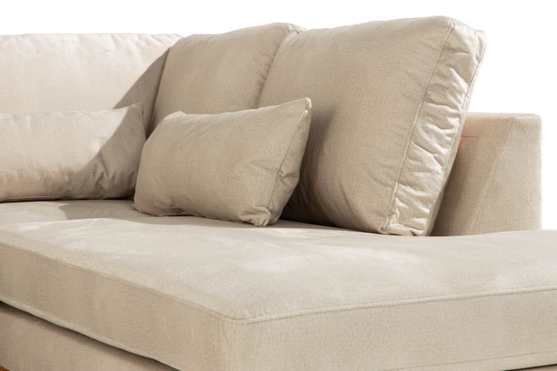 Copenhagen 5-sits Högervänd U-formad Soffa med Divan och Schäslong i Sammet - Beige - Möbler - Vardagsrum - Soffor - U-soffor