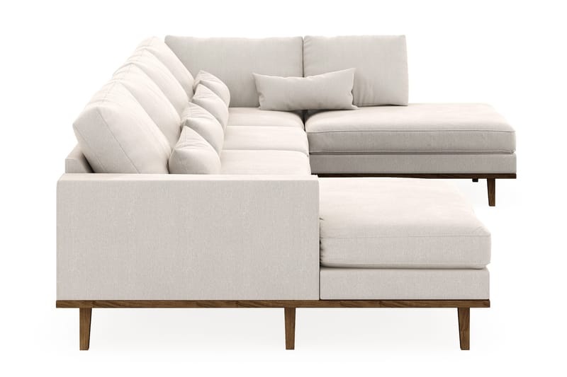 Copenhagen 5-sits Högervänd U-formad Soffa med Divan och Schäslong i Sammet - Krämvit - Möbler - Vardagsrum - Soffor - U-soffor