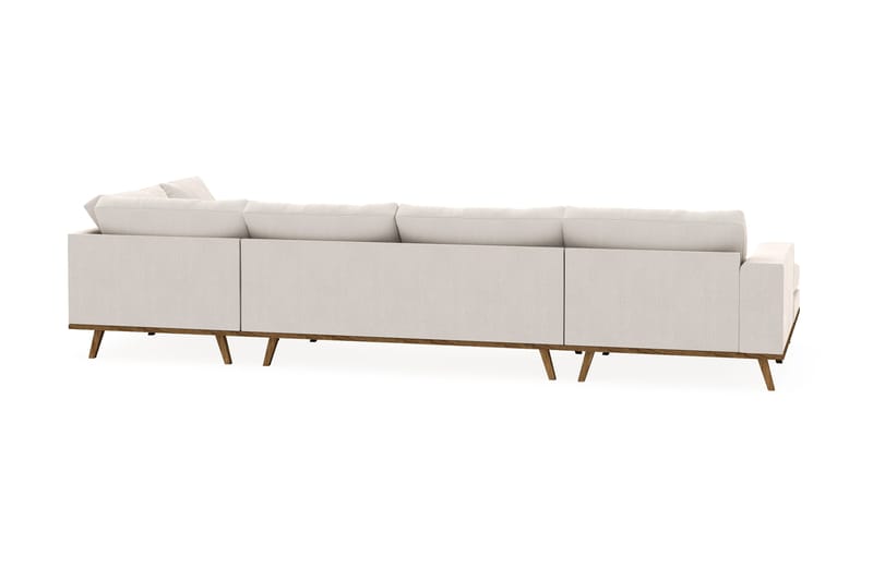 Copenhagen 5-sits Högervänd U-formad Soffa med Divan och Schäslong i Sammet - Krämvit - Möbler - Vardagsrum - Soffor - U-soffor