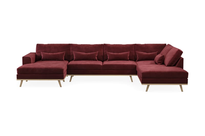 Copenhagen 5-sits Högervänd U-formad Soffa med Divan och Schäslong i Sammet - Lila - Möbler - Vardagsrum - Soffor - U-soffor