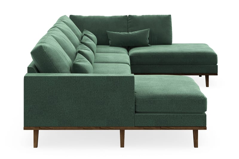 Copenhagen 5-sits Högervänd U-formad Soffa med Divan och Schäslong i Sammet - Mörkgrön - Möbler - Vardagsrum - Soffor - U-soffor