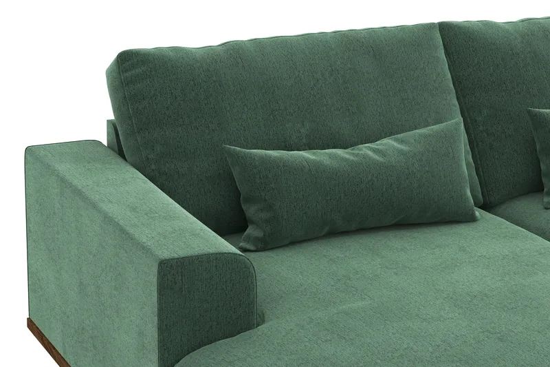 Copenhagen 5-sits Högervänd U-formad Soffa med Divan och Schäslong i Sammet - Mörkgrön - Möbler - Vardagsrum - Soffor - U-soffor