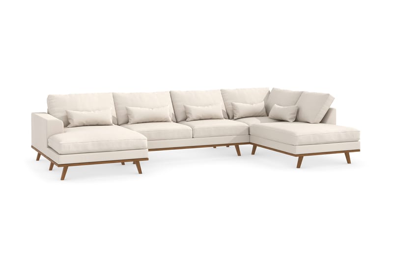Copenhagen 5-sits Högervänd U-formad Soffa med Divan och Schäslong i Tyg - Beige - Möbler - Vardagsrum - Soffor - U-soffor